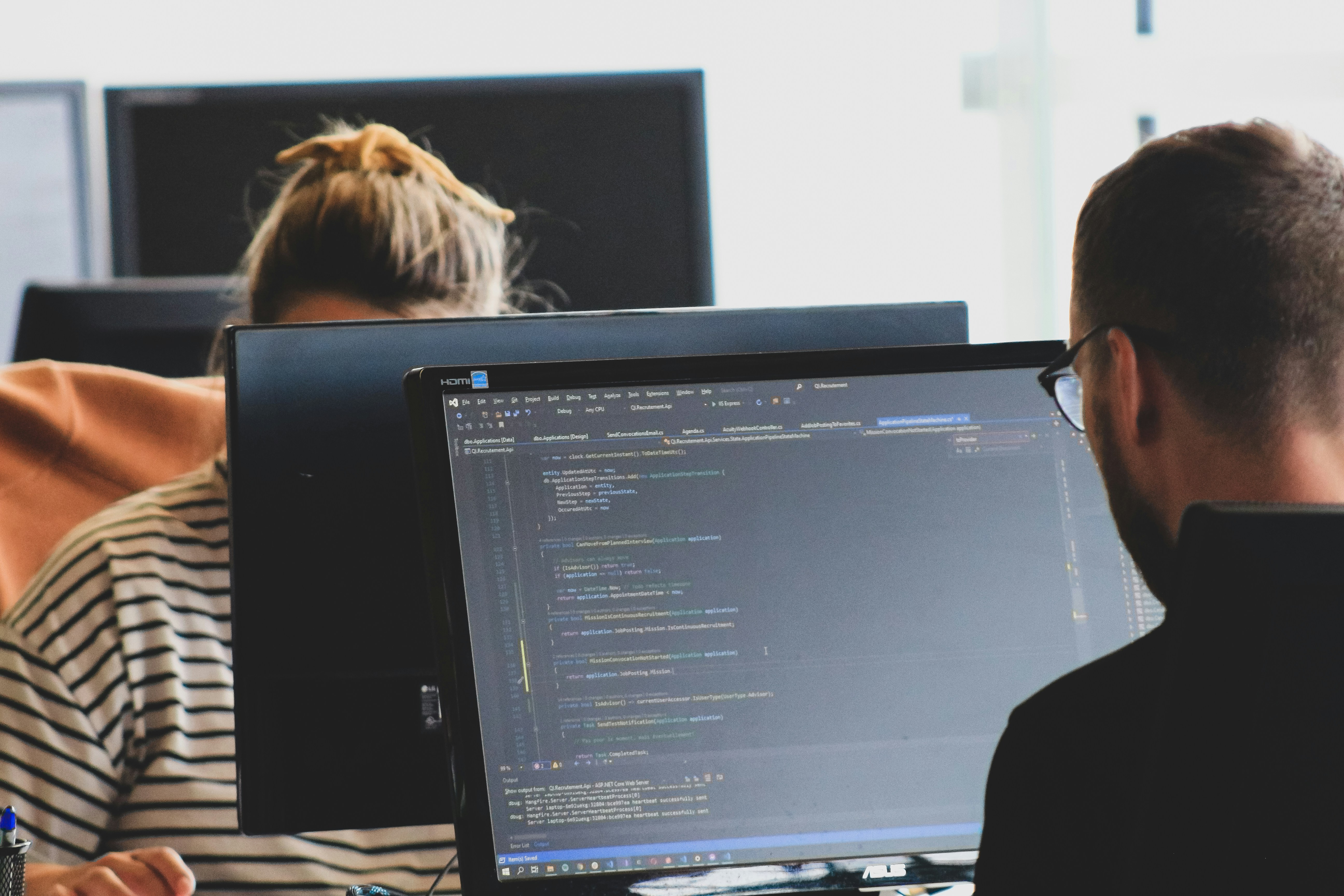 Data scientist analyzing business metrics